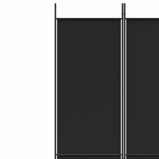 Kamerscherm Met 4 Panelen Stof Zwart 200 x 220 cm