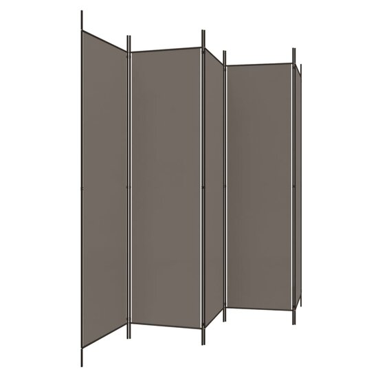 Kamerscherm met 5 panelen 250x220 cm stof antracietkleurig