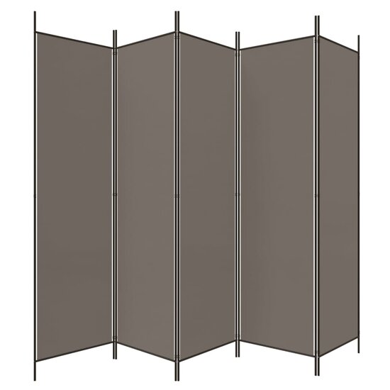 Kamerscherm met 5 panelen 250x220 cm stof antracietkleurig