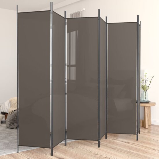Kamerscherm Met 6 Panelen Stof Kleurig Antraciet 300 x 220 cm