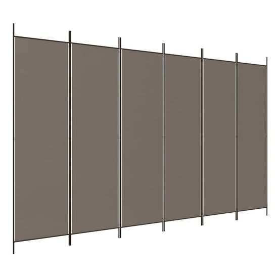 Kamerscherm Met 6 Panelen Stof Kleurig Antraciet 300 x 220 cm