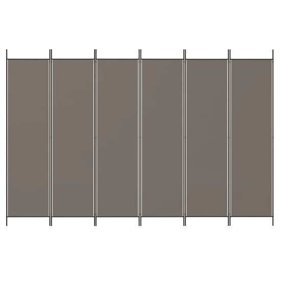 Kamerscherm Met 6 Panelen Stof Kleurig Antraciet 300 x 220 cm