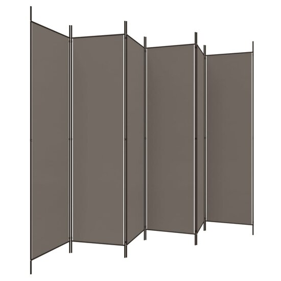 Kamerscherm Met 6 Panelen Stof Kleurig Antraciet 300 x 220 cm
