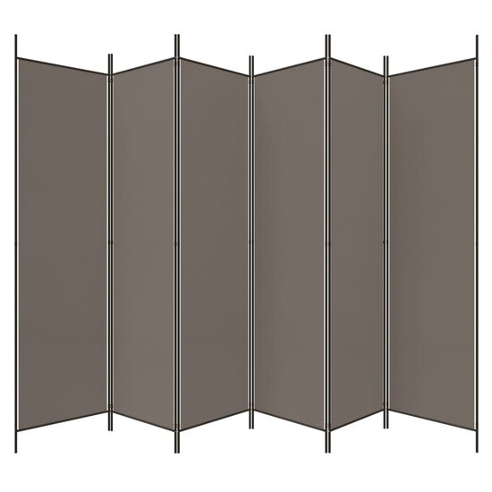 Kamerscherm Met 6 Panelen Stof Kleurig Antraciet 300 x 220 cm