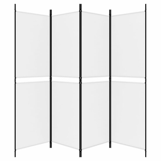 Kamerscherm Met 4 Panelen Stof Wit 200 x 180 cm