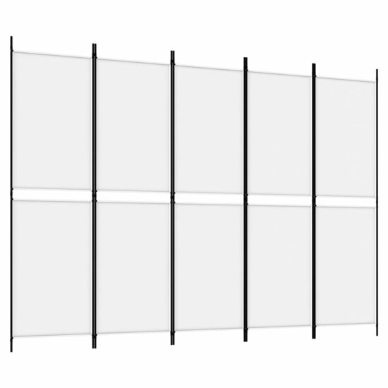 Kamerscherm met 5 panelen 250x180 cm stof wit