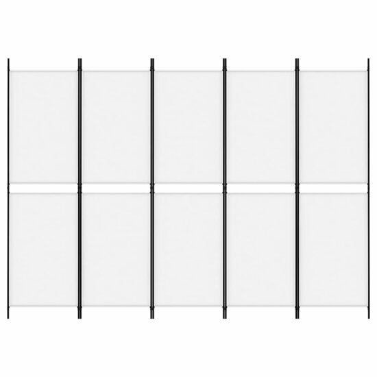 Kamerscherm met 5 panelen 250x180 cm stof wit