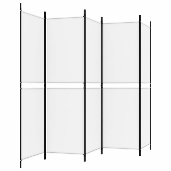 Kamerscherm met 5 panelen 250x180 cm stof wit