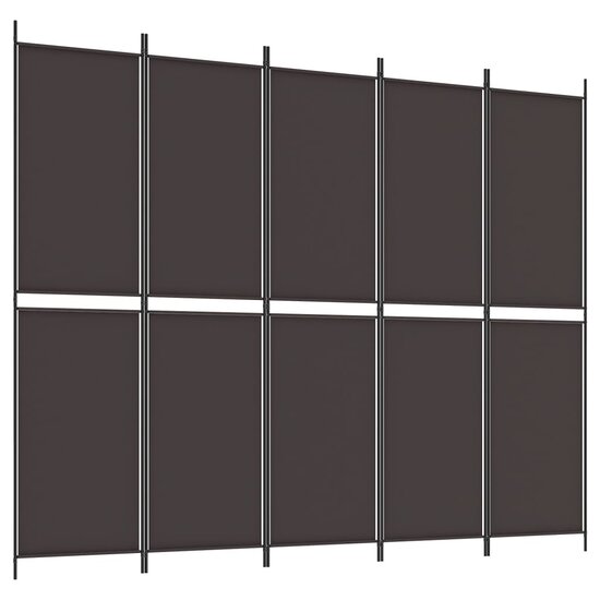 Kamerscherm met 5 panelen 250x200 cm stof bruin