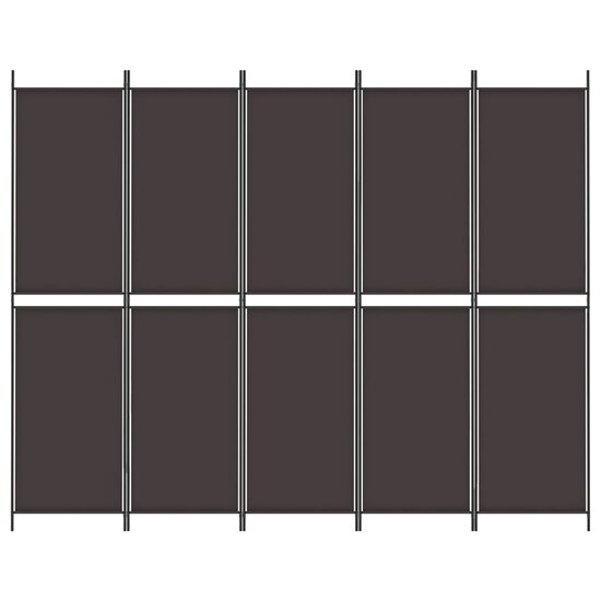 Kamerscherm met 5 panelen 250x200 cm stof bruin
