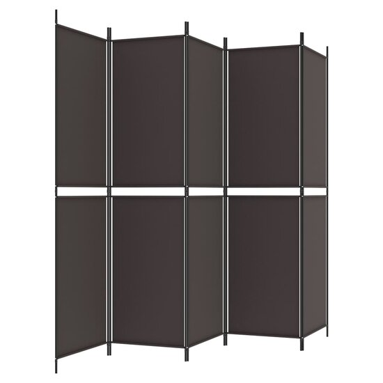 Kamerscherm met 5 panelen 250x200 cm stof bruin