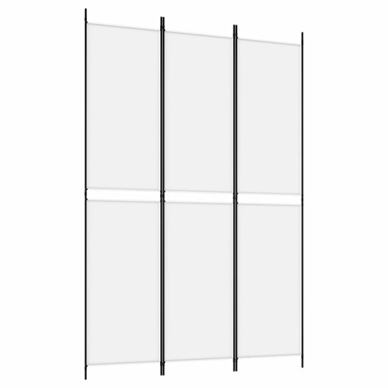 Kamerscherm Met 3 Panelen Stof Wit 150 x 220 cm