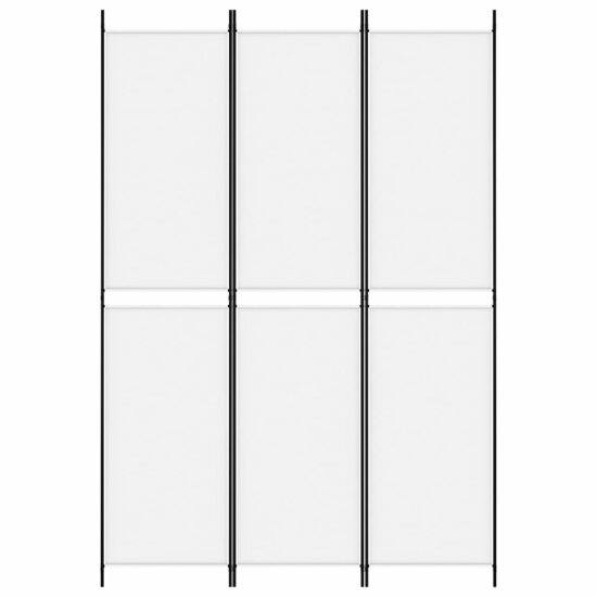 Kamerscherm Met 3 Panelen Stof Wit 150 x 220 cm