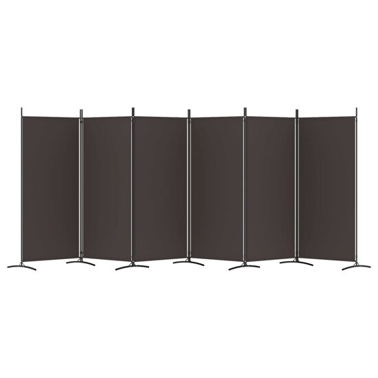 Kamerscherm met 6 panelen 520x180 cm stof bruin