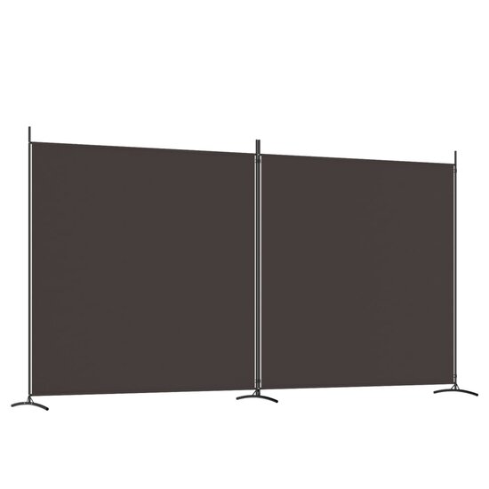 Kamerscherm met 2 panelen 348x180 cm stof bruin