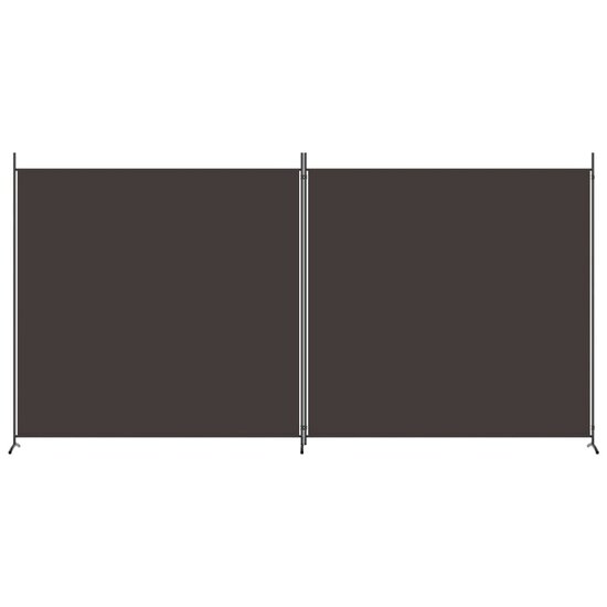 Kamerscherm met 2 panelen 348x180 cm stof bruin