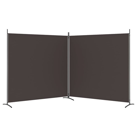 Kamerscherm met 2 panelen 348x180 cm stof bruin