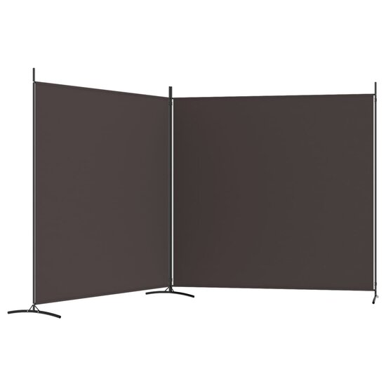 Kamerscherm met 2 panelen 348x180 cm stof bruin