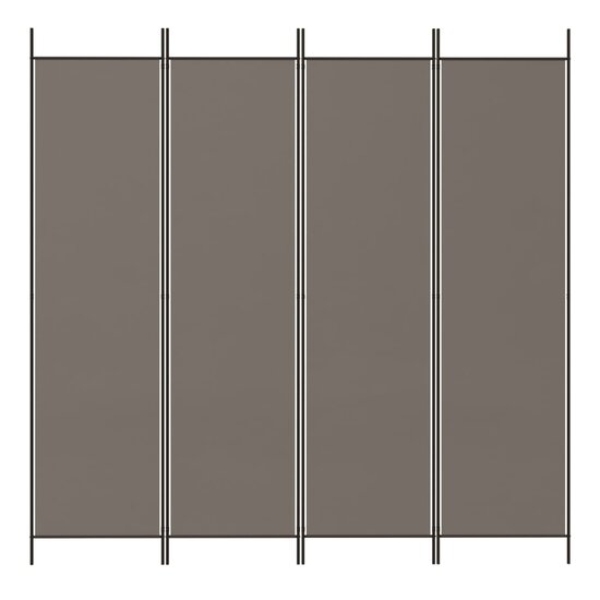 Kamerscherm met 4 panelen 698x180 cm stof antracietkleurig