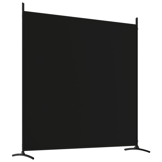 Kamerscherm met 4 panelen 698x180 cm stof zwart