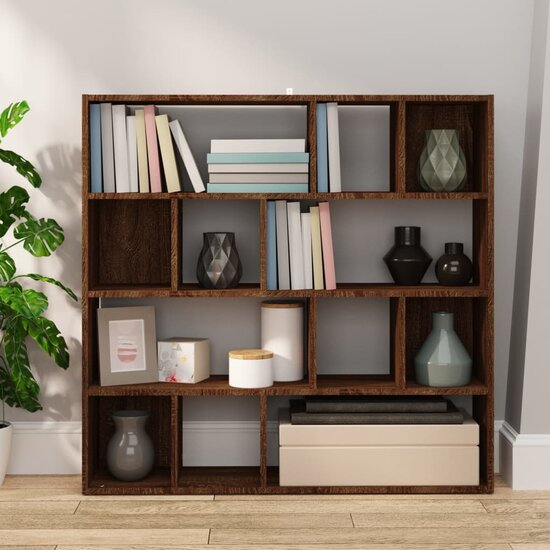 Boekenkast/kamerscherm 105x24x102 cm bruin eikenkleur