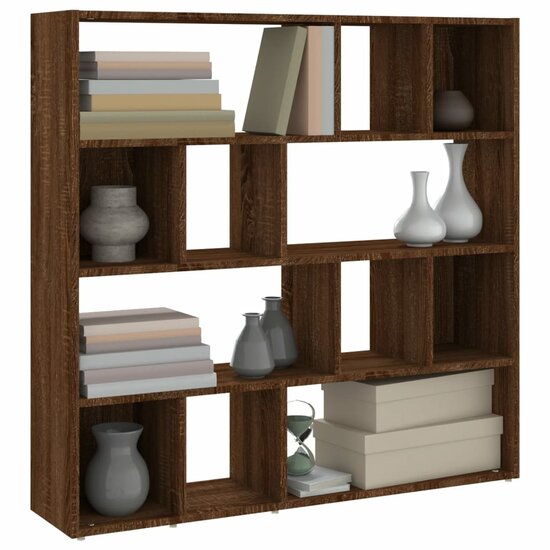 Boekenkast/kamerscherm 105x24x102 cm bruin eikenkleur