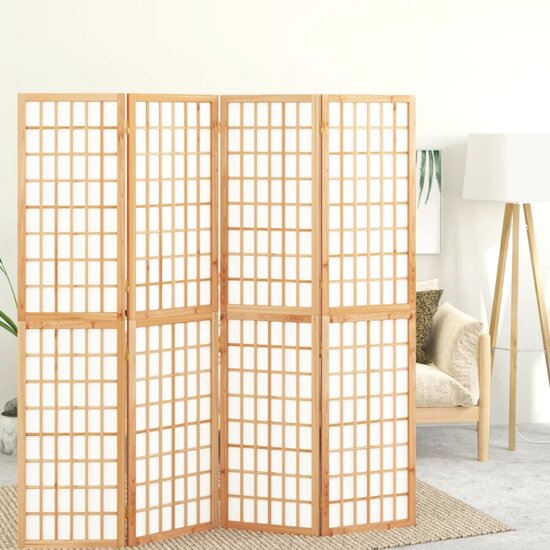 Kamerscherm Inklapbaar 4 Panelen Japanse Stijl 160 x 170 cm