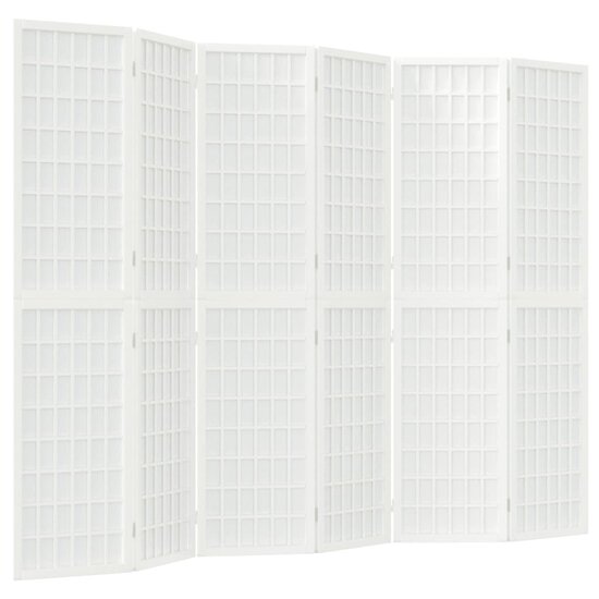 Kamerscherm inklapbaar 6 panelen Japanse stijl 240x170 cm wit