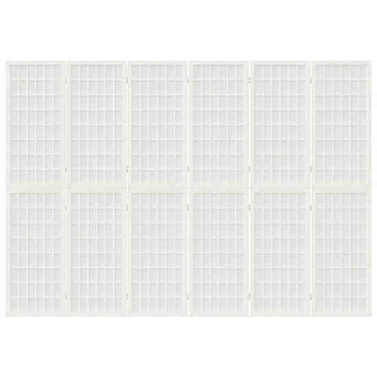 Kamerscherm inklapbaar 6 panelen Japanse stijl 240x170 cm wit