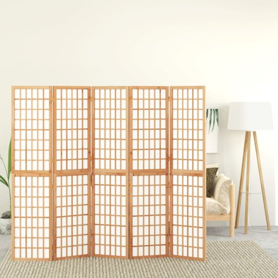 Kamerscherm Inklapbaar 5 Panelen Japanse Stijl 200 x 170 cm