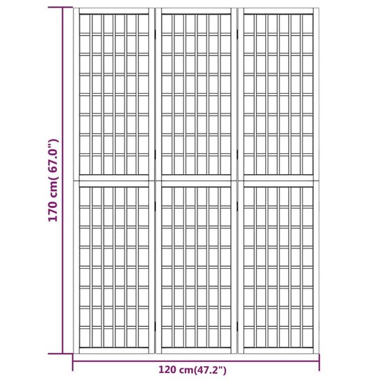 Kamerscherm inklapbaar 3 panelen Japanse stijl 120x170 cm