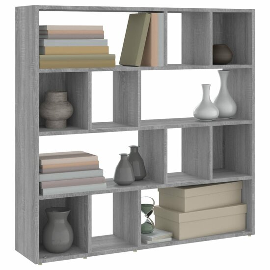 Boekenkast/Kamerscherm 105X24X102 Cm Eikenkleurig Grijs sonoma