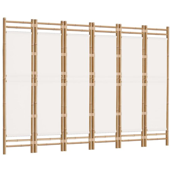 Kamerscherm 6-panelen inklapbaar 240 cm bamboe en canvas