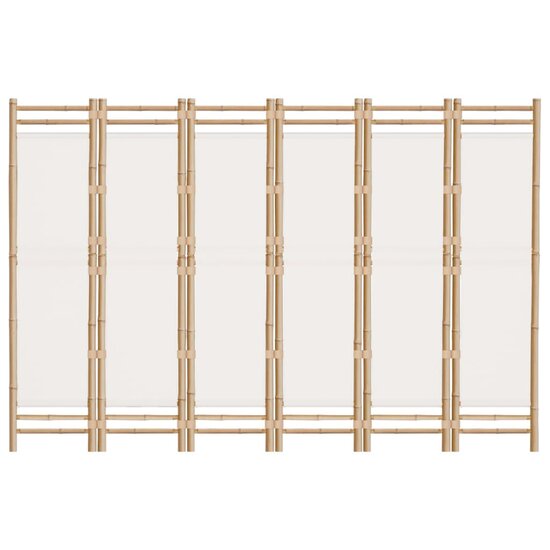 Kamerscherm 6-panelen inklapbaar 240 cm bamboe en canvas