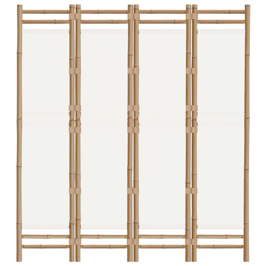 Kamerscherm 4-panelen inklapbaar 160 cm bamboe en canvas
