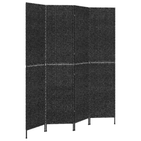 Kamerscherm met 4 panelen 163x180 cm waterhyacint zwart