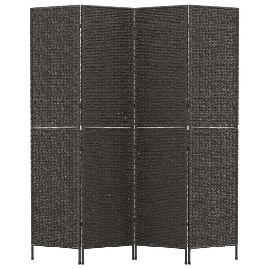 Kamerscherm met 4 panelen 163x180 cm waterhyacint zwart