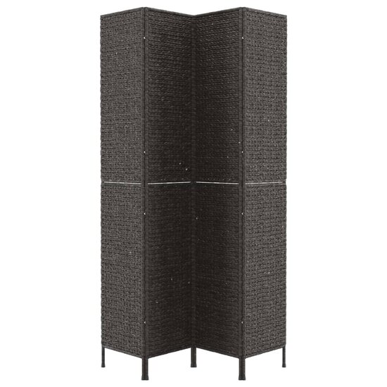 Kamerscherm met 4 panelen 163x180 cm waterhyacint zwart