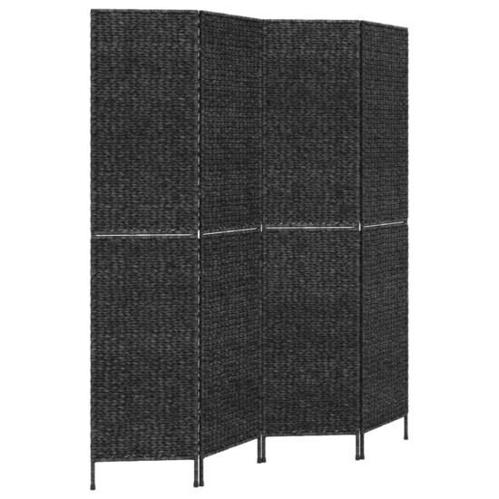 Kamerscherm met 4 panelen 163x180 cm waterhyacint zwart