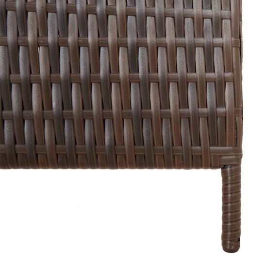 Kamerscherm 3 panelen poly rattan bruin