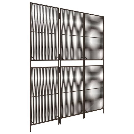 Kamerscherm 3 Panelen Poly Rattan Bruin 1 147 x 180 cm