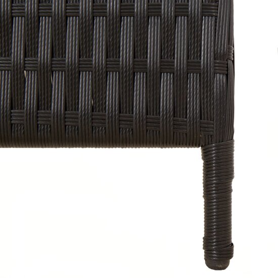 Kamerscherm 5 Panelen Poly Rattan Zwart 1 245 x 200 cm