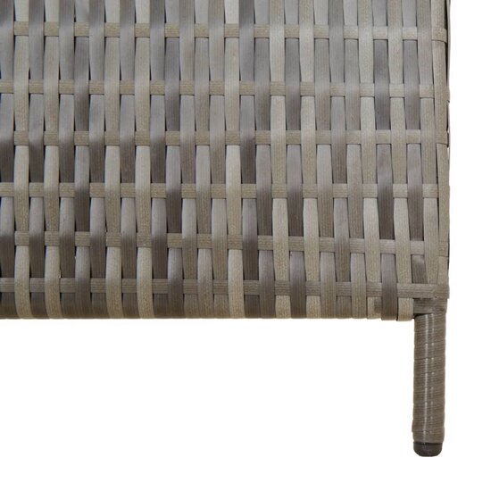 Kamerscherm 3 Panelen Poly Rattan Grijs 1 147 x 200 cm