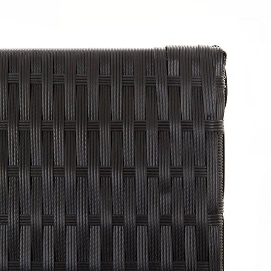 Kamerscherm 6 panelen poly rattan zwart