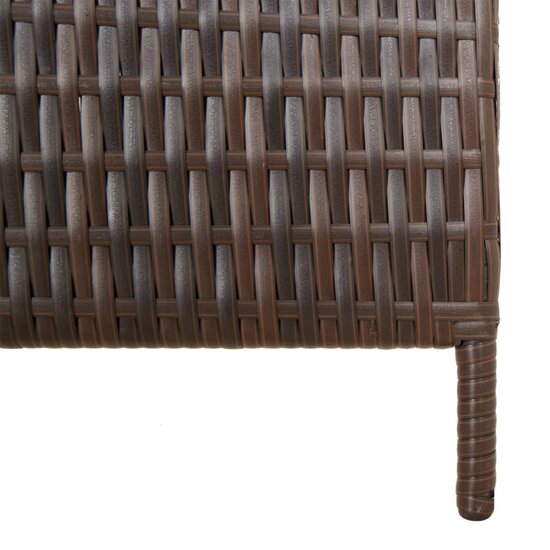 Kamerscherm 5 panelen poly rattan bruin