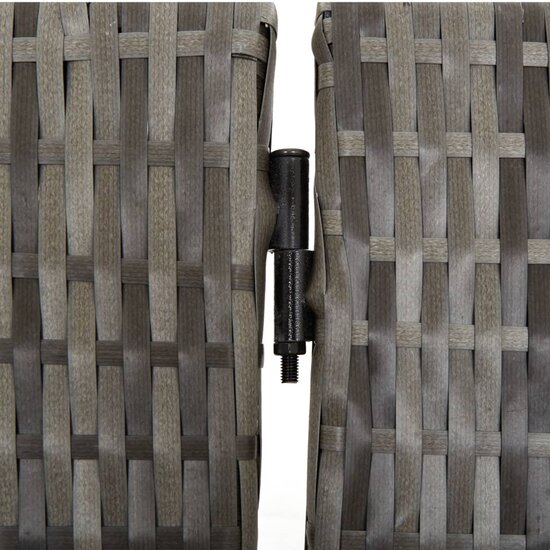 Kamerscherm 6 panelen poly rattan grijs