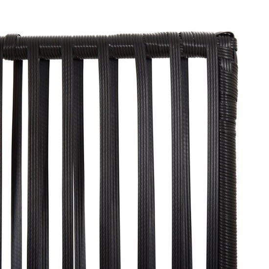 Kamerscherm 5 panelen poly rattan zwart