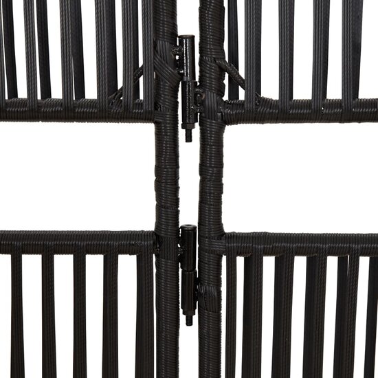 Kamerscherm 6 Panelen Poly Rattan Zwart 1 294 x 200 cm