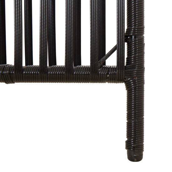 Kamerscherm 6 Panelen Poly Rattan Zwart 1 294 x 200 cm