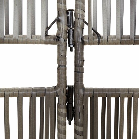 Kamerscherm 6 Panelen Poly Rattan Grijs 1 294 x 200 cm